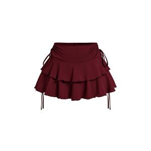 9837 Y2k Ruffle Mini Skirt Bow Side Flowy A Line Cute Short Skirts Casual